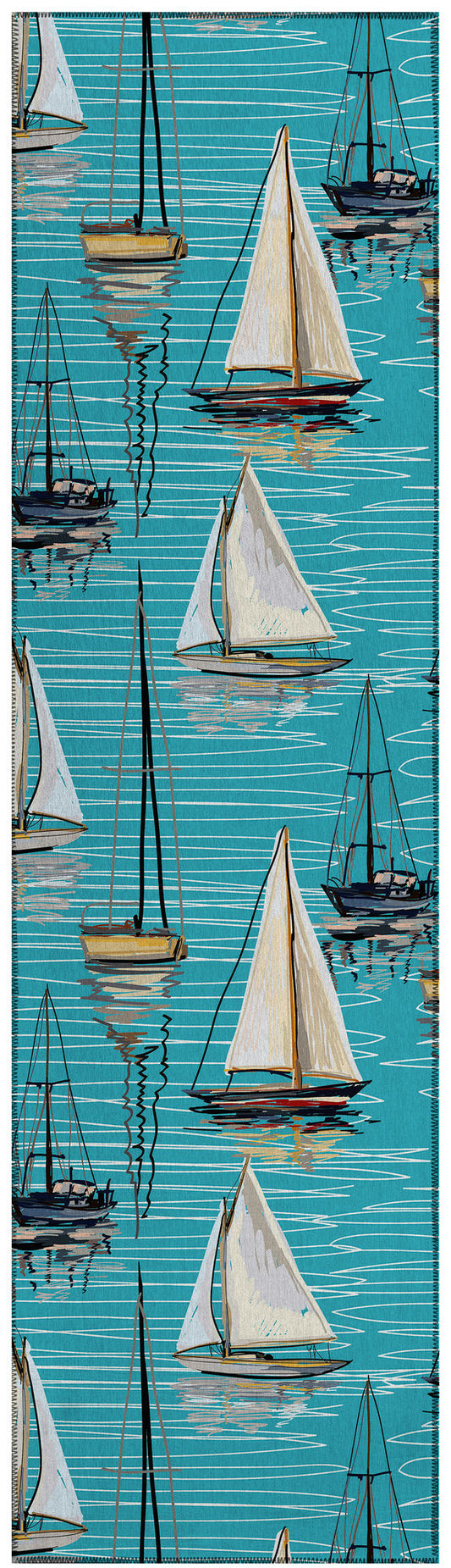 Indoor/Outdoor Harbor HA8 Sky Washable 2'3" x 7'6" Runner Rug