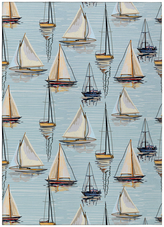 Indoor/Outdoor Harbor HA8 Teal Washable 10' x 14' Rug