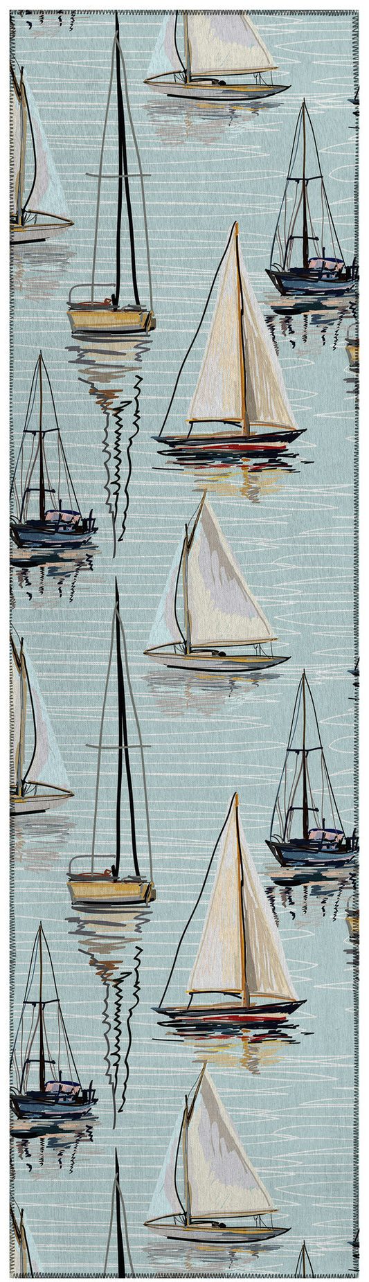 Indoor/Outdoor Harbor HA8 Teal Washable 2'3" x 7'6" Runner Rug