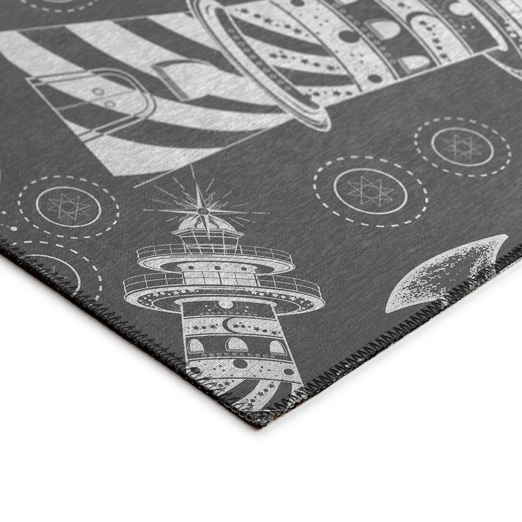 Indoor/Outdoor Harbor HA9 Grey Washable 2'3" x 7'6" Runner Rug