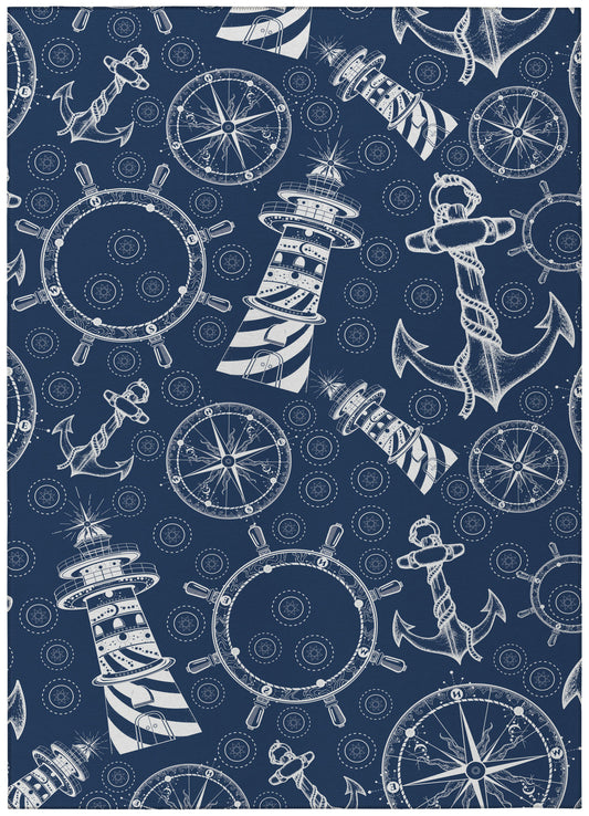 Indoor/Outdoor Harbor HA9 Navy Washable 10' x 14' Rug