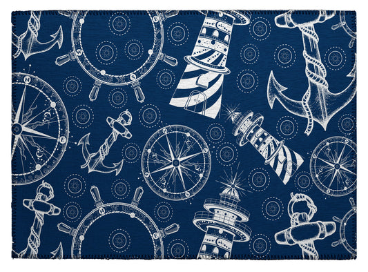 Indoor/Outdoor Harbor HA9 Navy Washable 1'8" x 2'6" Rug