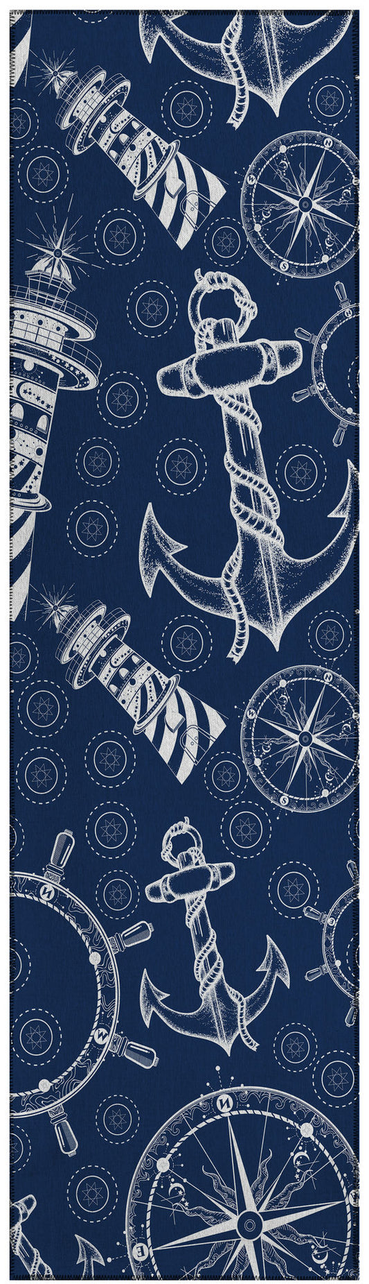 Indoor/Outdoor Harbor HA9 Navy Washable 2'3" x 7'6" Runner Rug