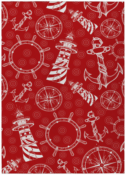 Indoor/Outdoor Harbor HA9 Red Washable 10' x 14' Rug