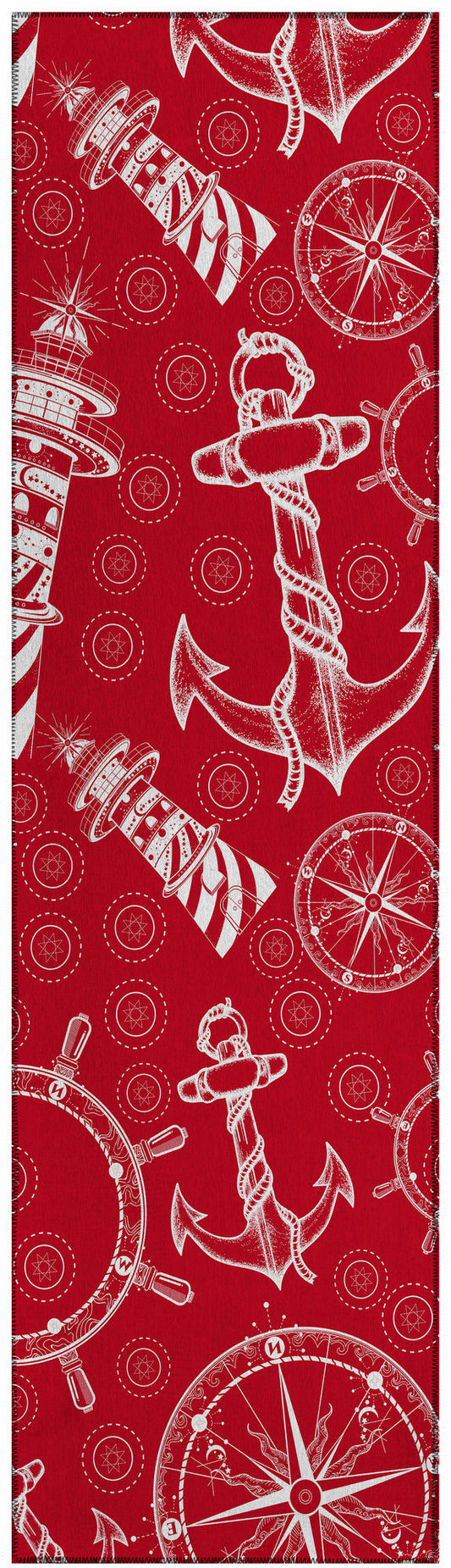 Indoor/Outdoor Harbor HA9 Red Washable 2'3" x 7'6" Runner Rug