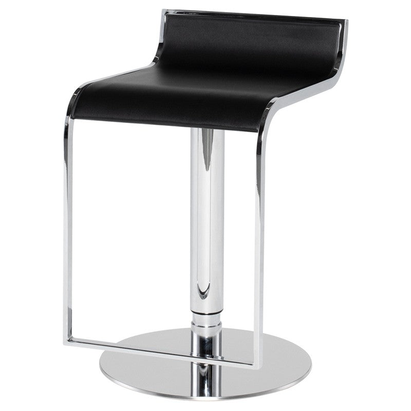 Alexander Black Leather Adjustable Stool