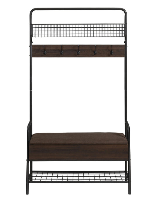 Coolidge Brown Industrial Hall Tree