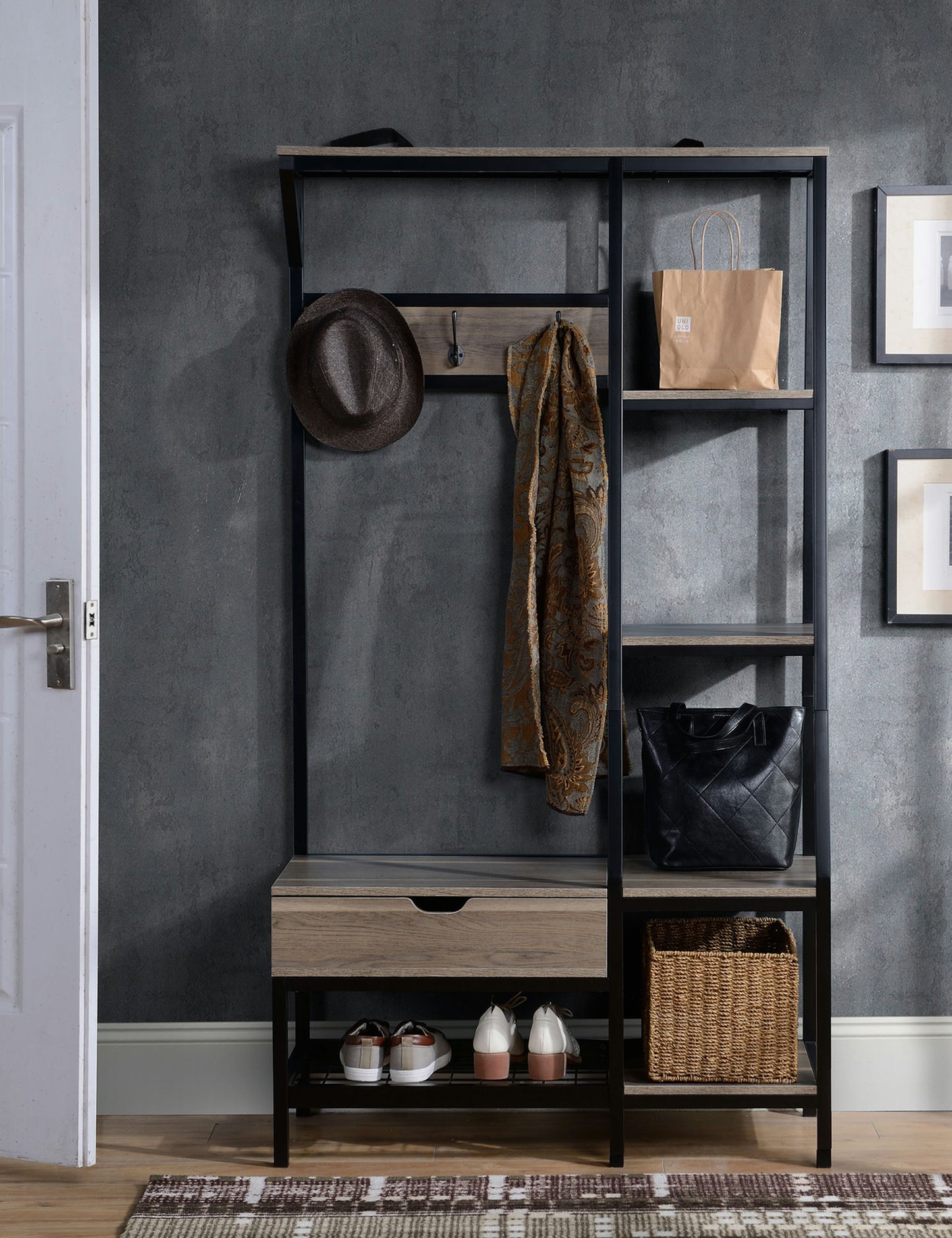 Coolidge Industrial Look Hall Tree