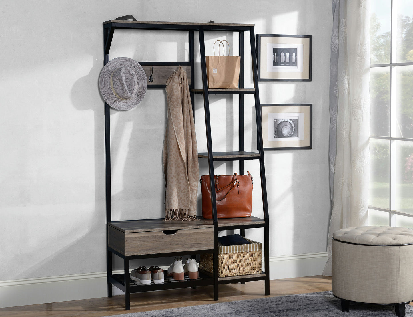 Coolidge Industrial Look Hall Tree