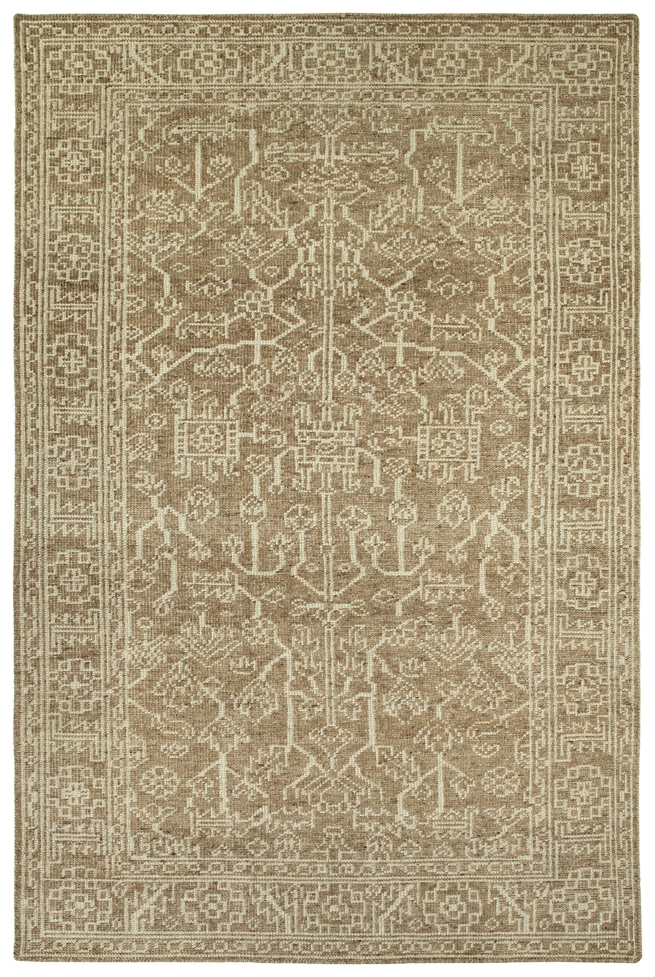 Kaleen Herrera Collection Light Khaki Throw Rug 3' x 5'