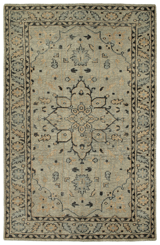 Kaleen Herrera Collection Light Pewter Green Area Rug 5'6" x 8'6"