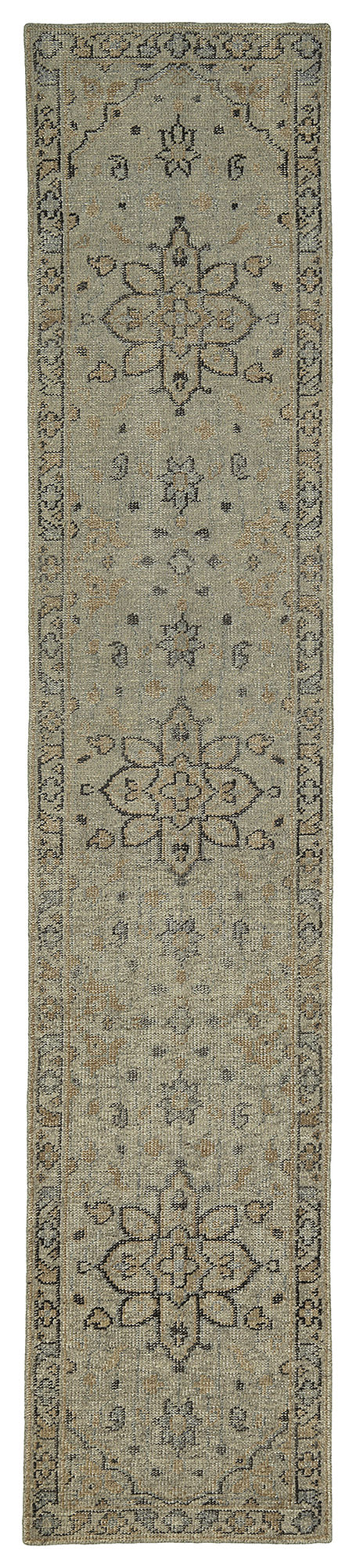 Kaleen Herrera Collection Light Pewter Green Throw Rug 3' x 5'