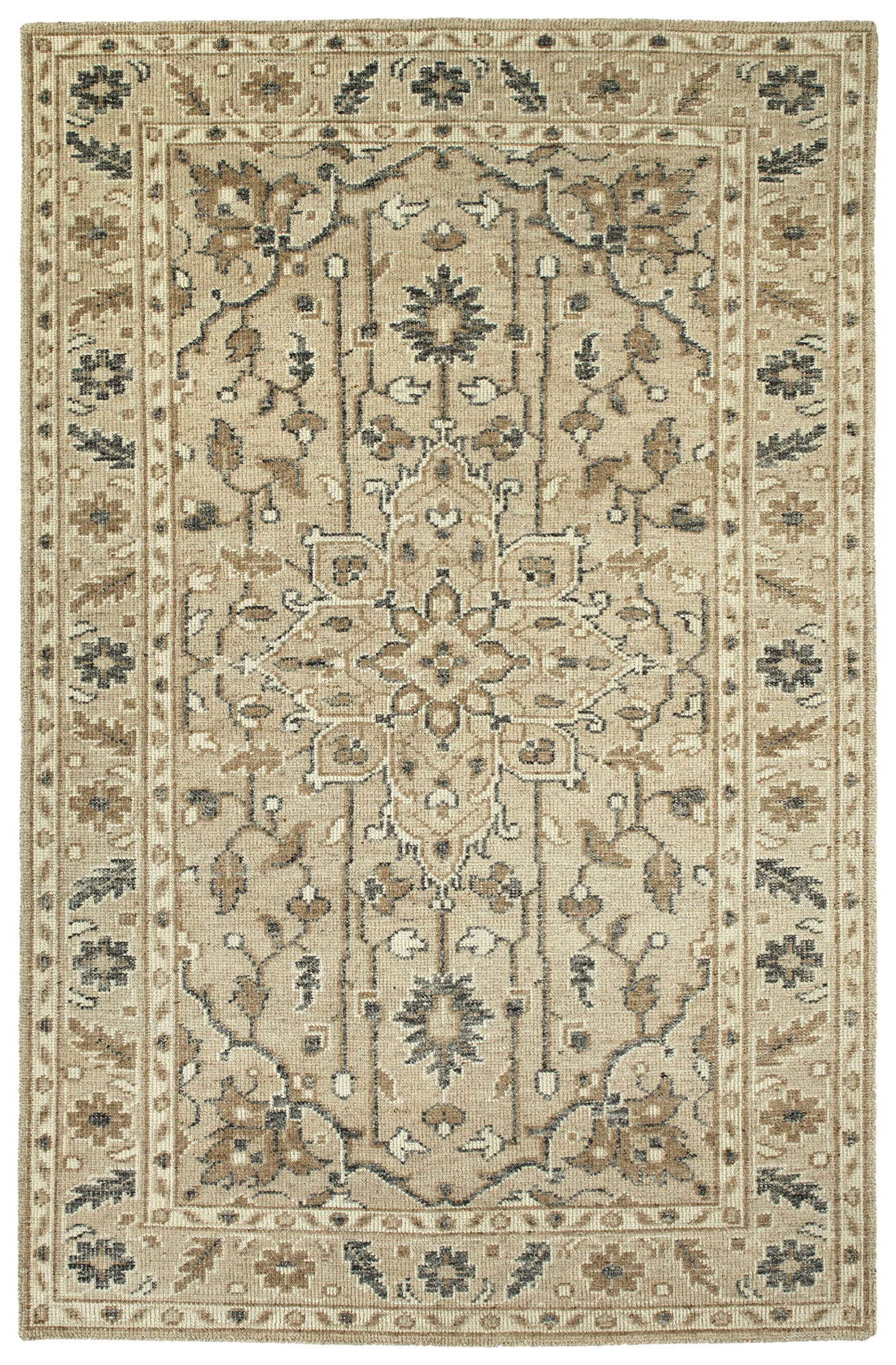 Kaleen Herrera Collection Light Sand Throw Rug 3' x 5'