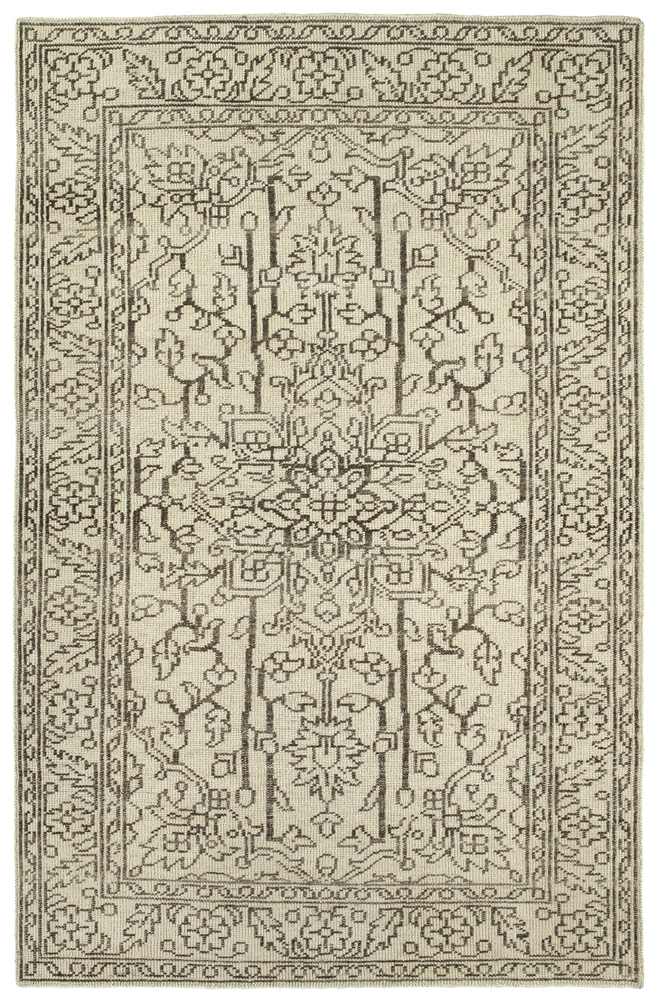 Kaleen Herrera Collection Light Beige Throw Rug 3' x 5'
