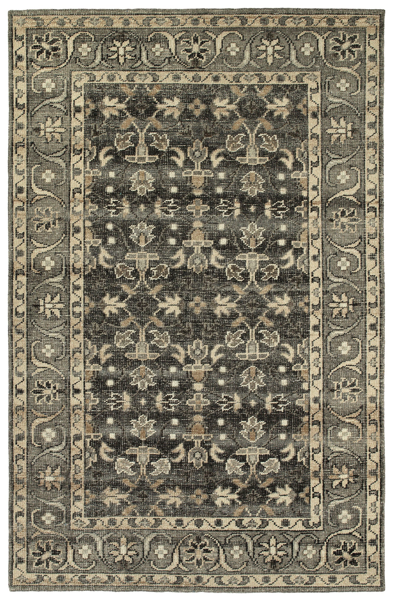 Kaleen Herrera Collection Charcoal Gray Runner 2'6" x 12'
