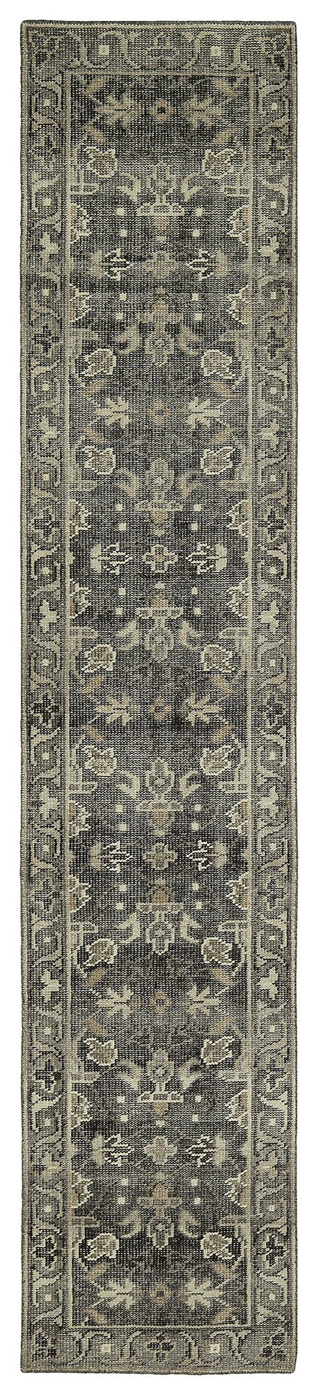 Kaleen Herrera Collection Charcoal Gray Runner 2'6" x 12'