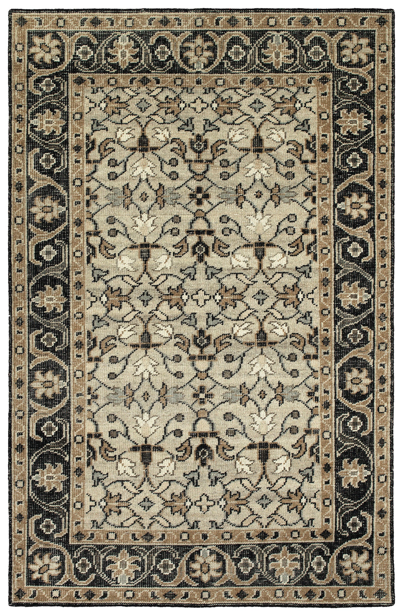 Kaleen Herrera Collection Dark Oatmeal Throw Rug 3' x 5'