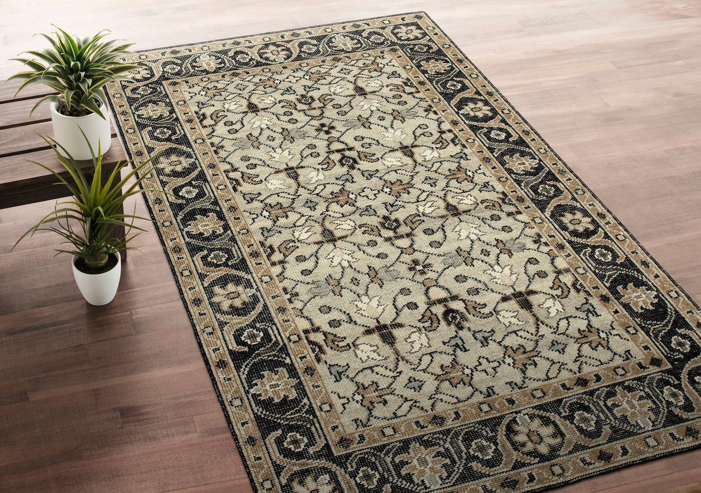Kaleen Herrera Collection Dark Oatmeal Throw Rug 3' x 5'