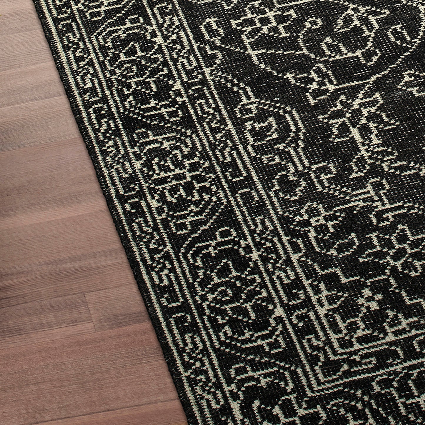 Kaleen Herrera Collection Charcoal Ivory Throw Rug 3' x 5'
