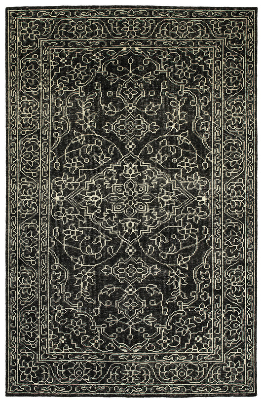 Kaleen Herrera Collection Charcoal Ivory Area Rug 9' x 12'