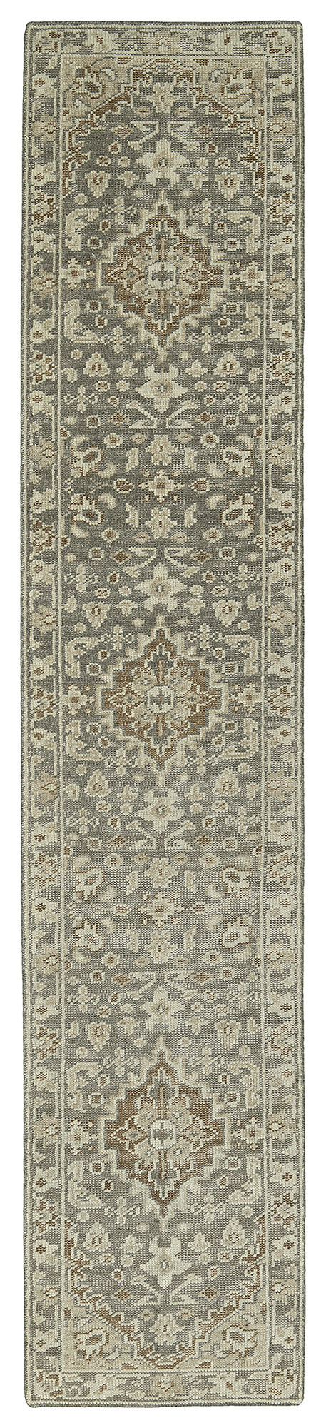 Kaleen Herrera Collection Gray LtBrown Throw Rug 2' x 3'