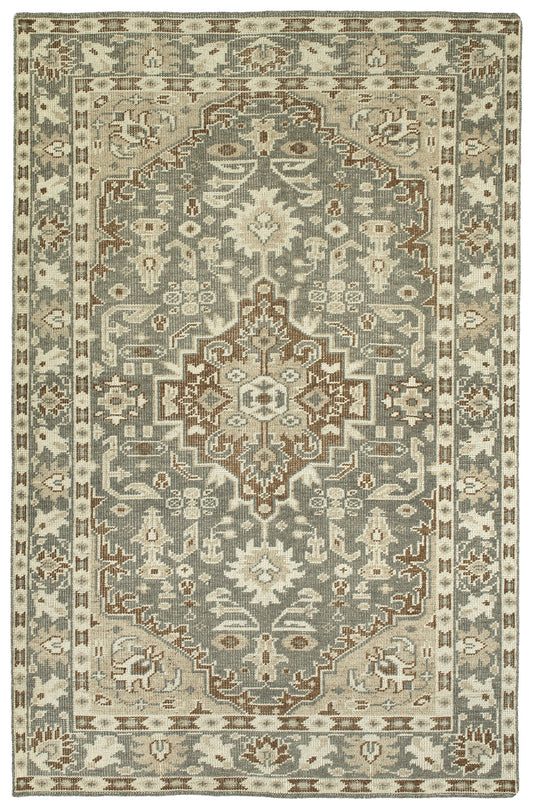 Kaleen Herrera Collection Gray LtBrown Throw Rug 3' x 5'