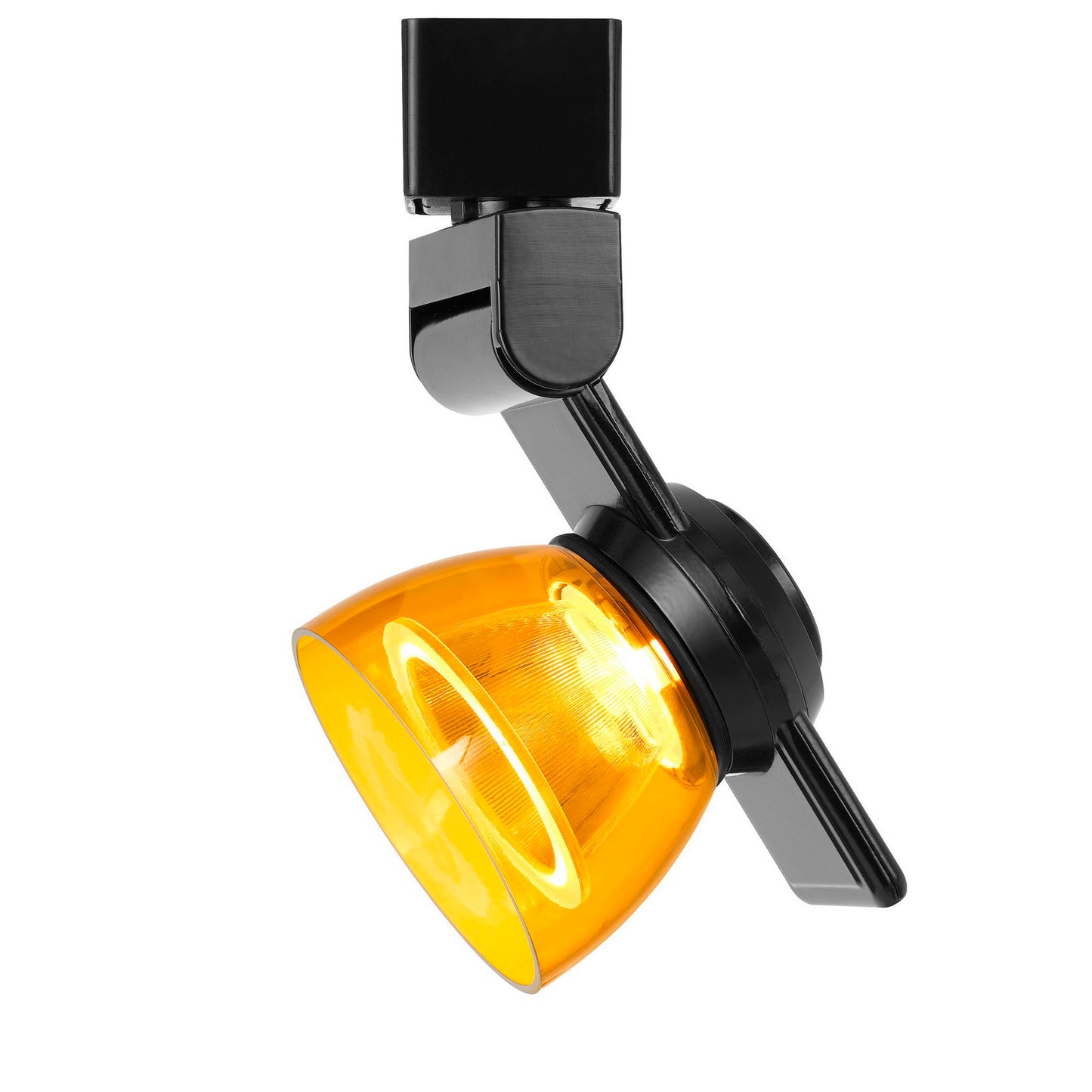 Black Metal/polycarbonate Led track fixture - Track heads, HT-999BK-AMBCLR