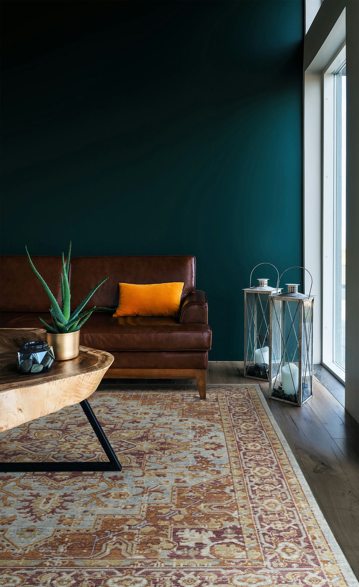 Kaleen Rila Collection Bright Light Blue Area Rug 7'10" x 10'10"