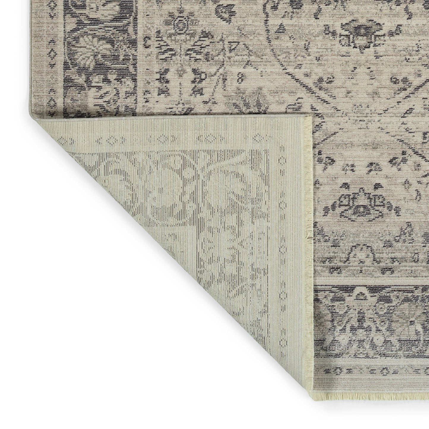 Kaleen Rila Collection Gray Charcoal Throw Rug 18" x 18"