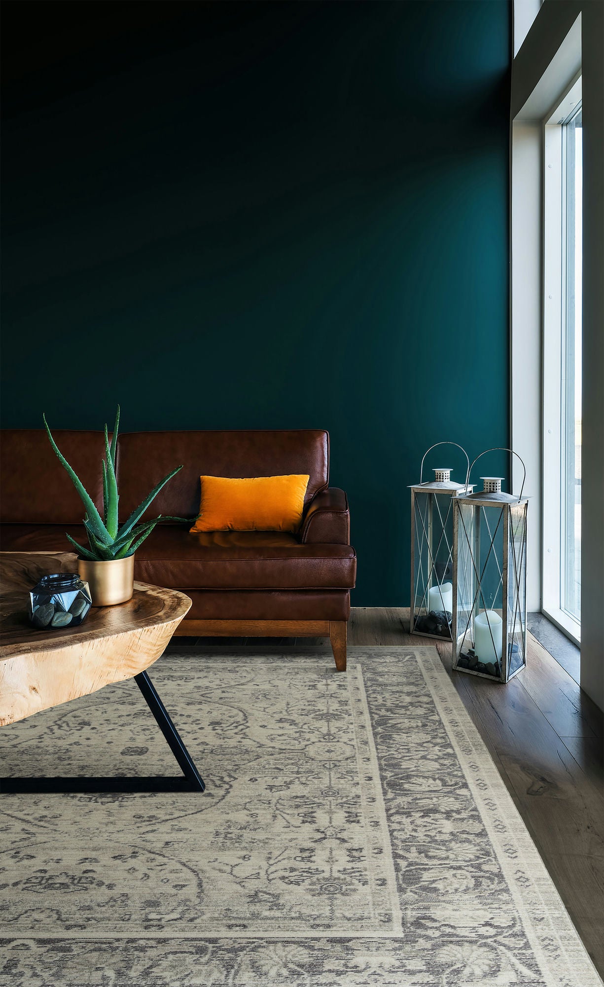 Kaleen Rila Collection Gray Charcoal Area Rug 9'6" x 13'