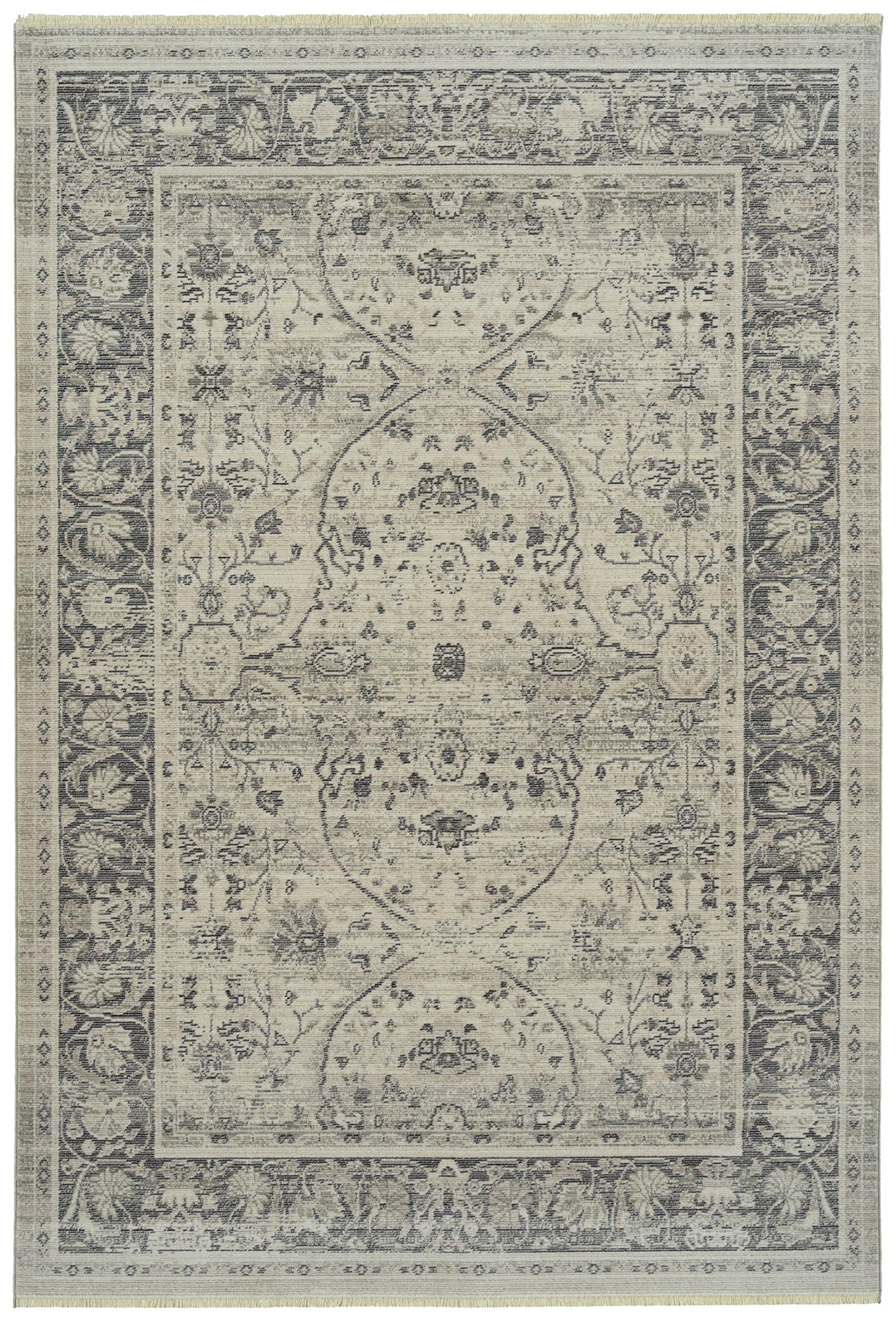 Kaleen Rila Collection Gray Charcoal Runner 2'2" x 7'6"