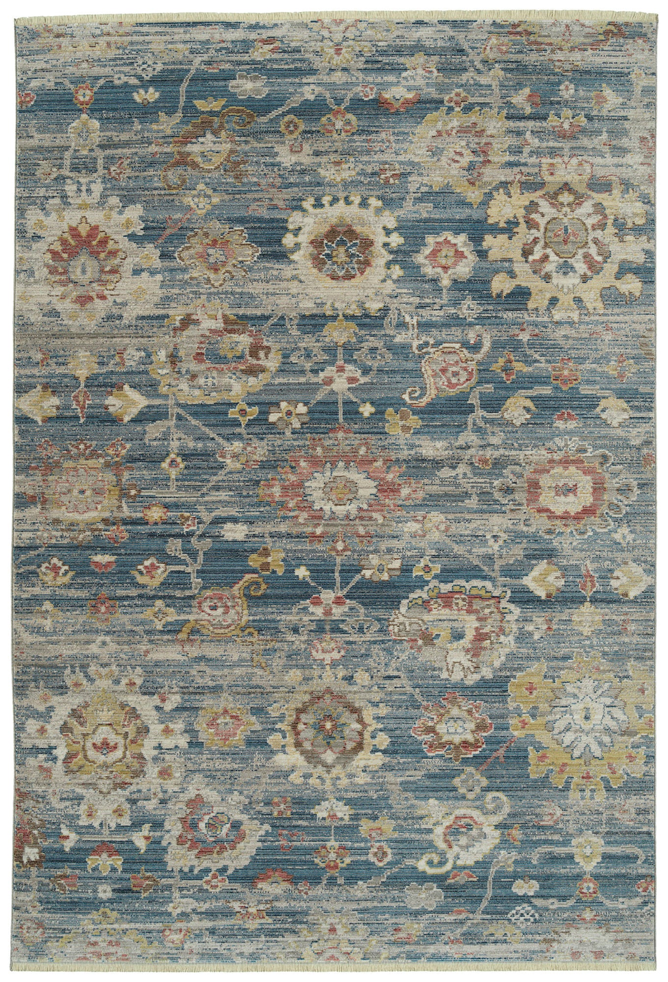 Kaleen Rila Collection Blue Rust Area Rug 5'6" x 7'9"