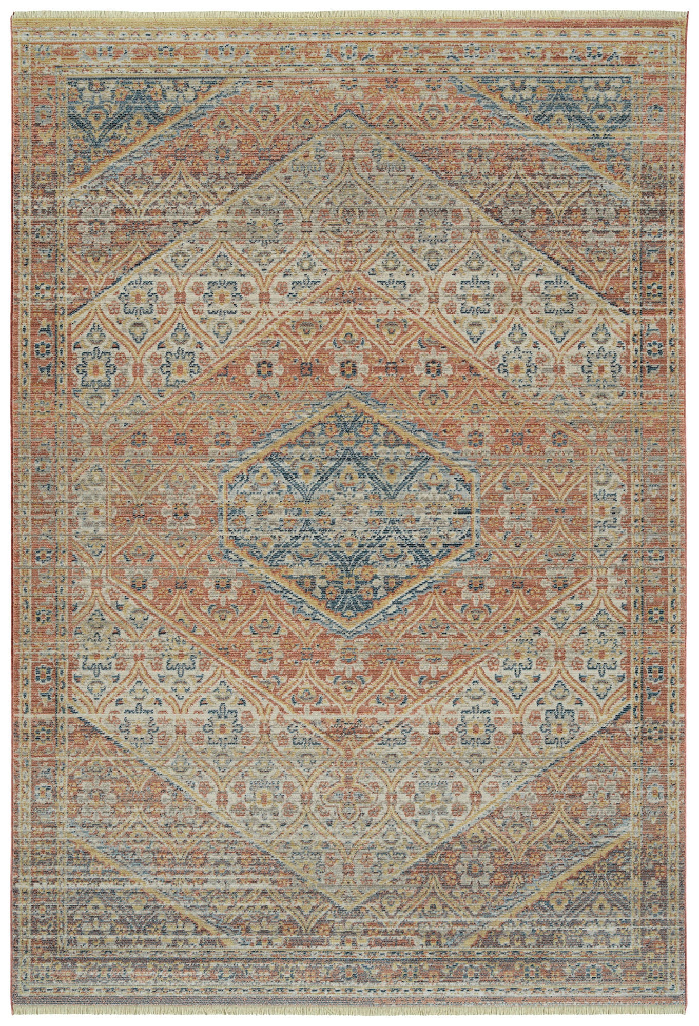 Kaleen Rila Collection Light Salmon Throw Rug 18" x 18"