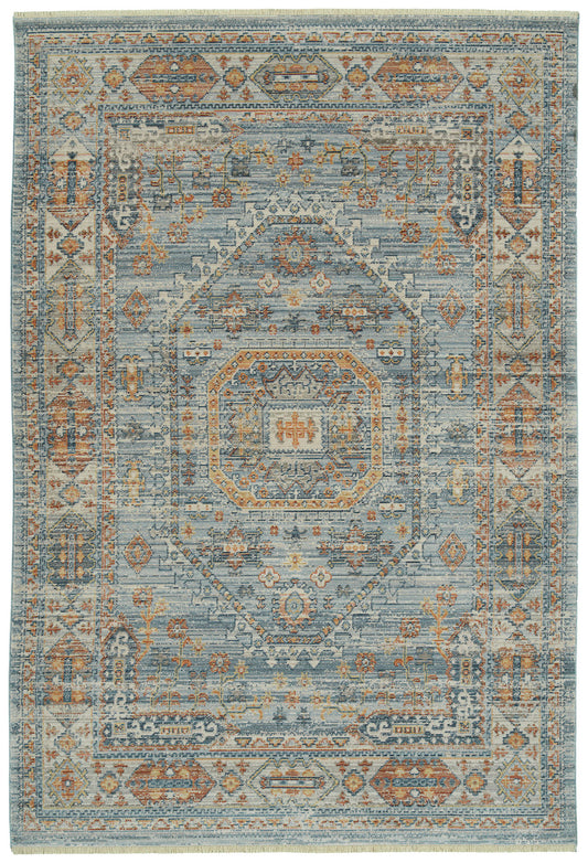 Kaleen Rila Collection Blue Silver Area Rug 3'11" x 5'3"
