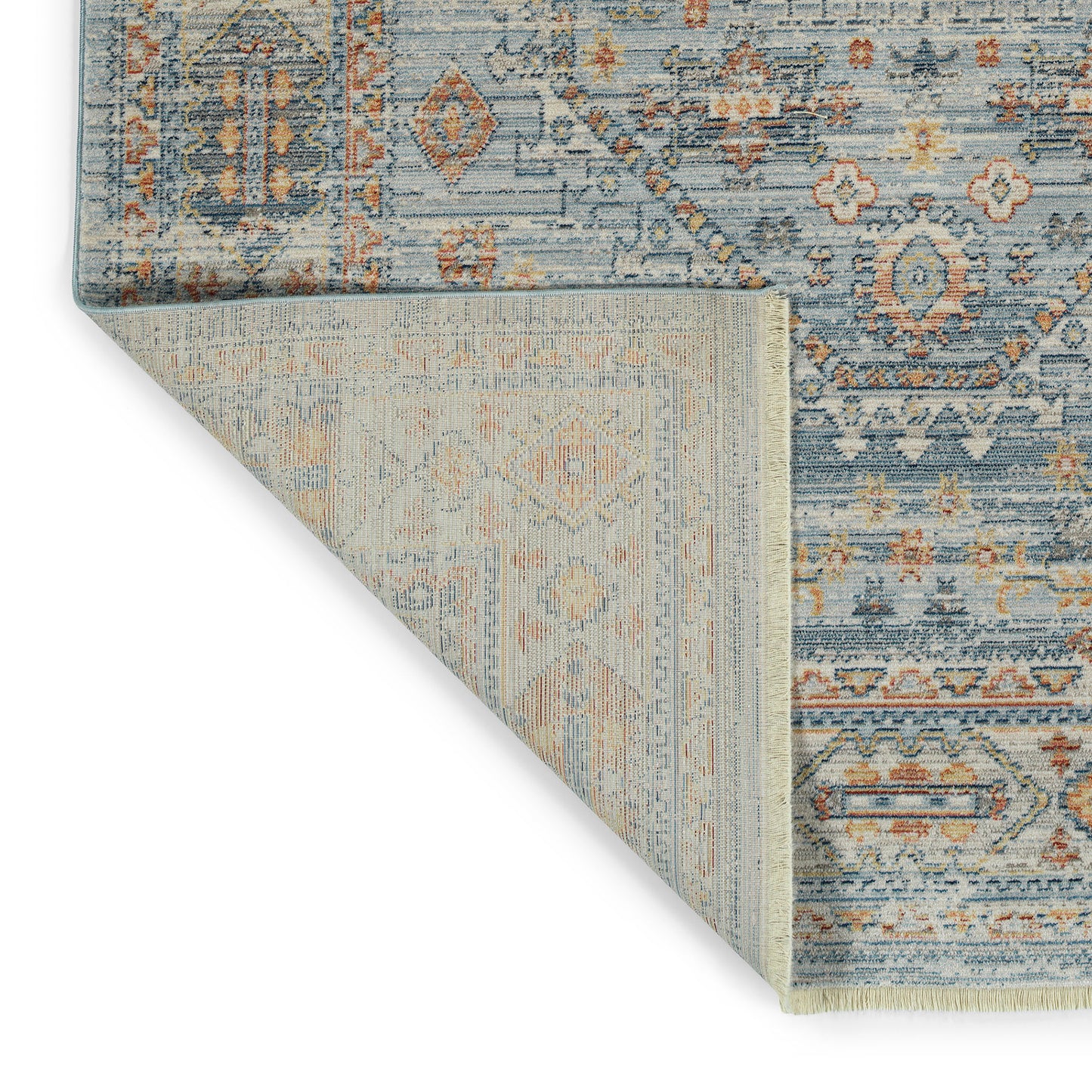 Kaleen Rila Collection Blue Silver Throw Rug 18" x 18"