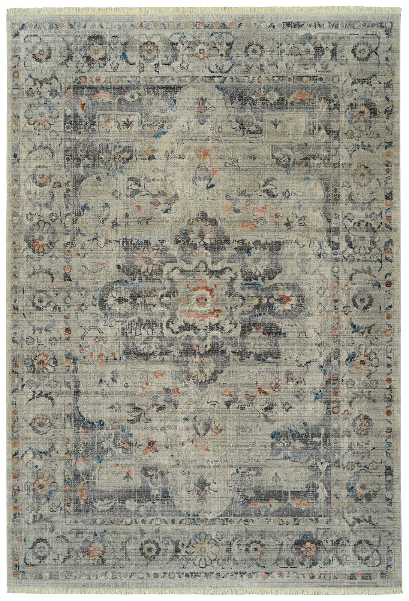Kaleen Rila Collection Light Silver Area Rug 9'6" x 13'