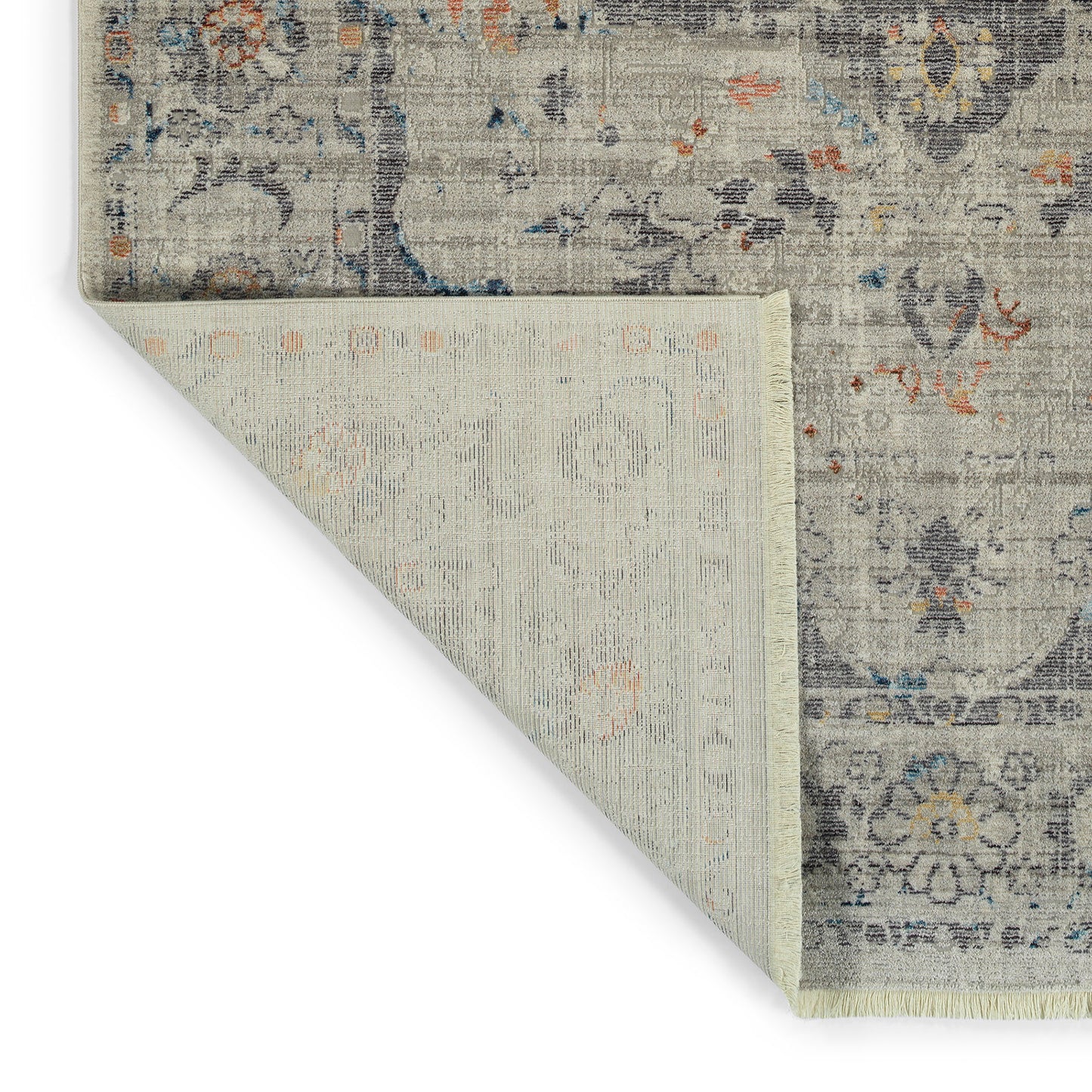 Kaleen Rila Collection Light Silver Area Rug 5'6" x 7'9"