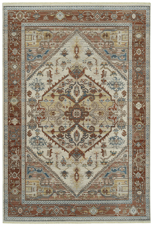 Kaleen Rila Collection Dark Brick Area Rug 3'11" x 5'3"