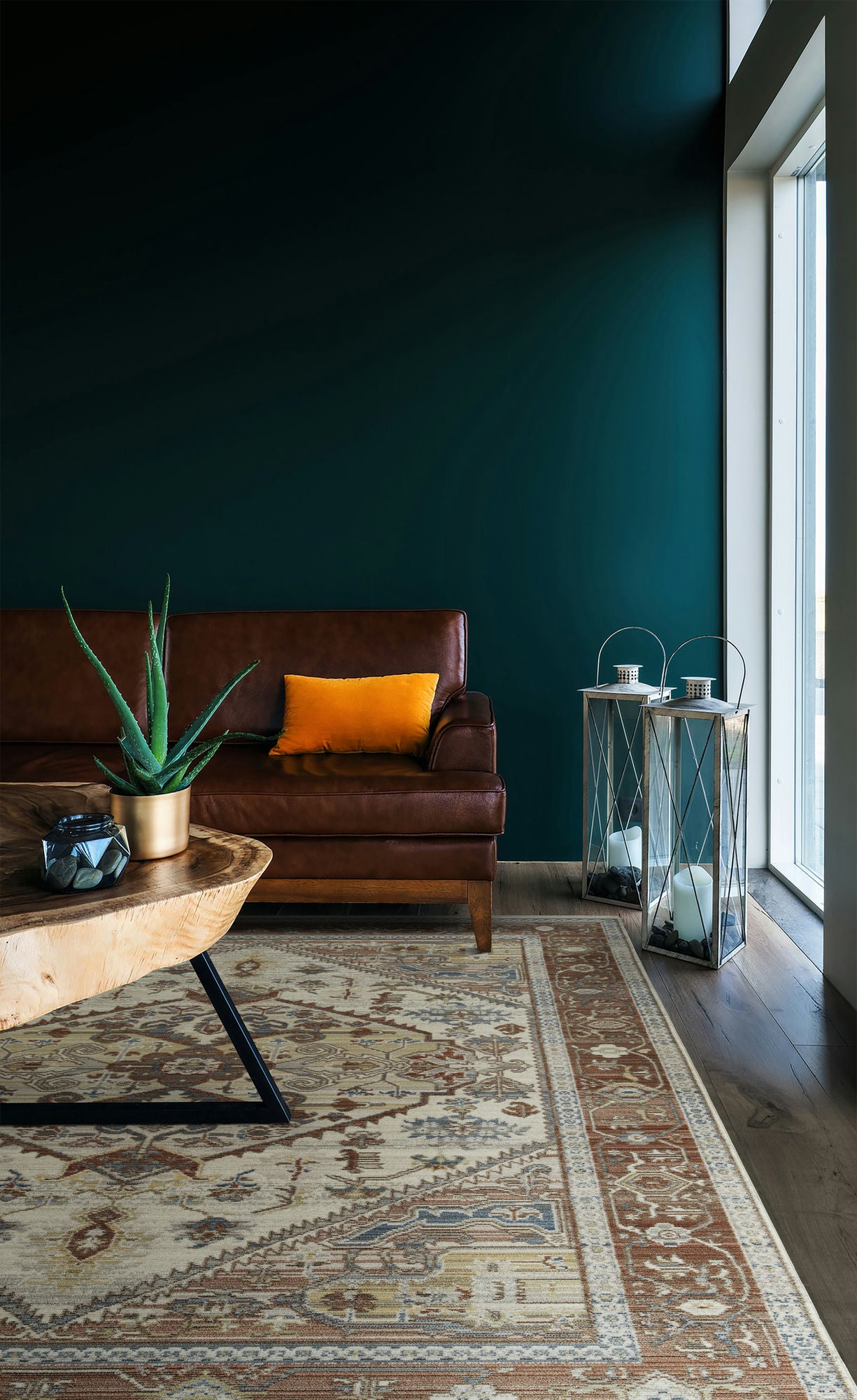 Kaleen Rila Collection Dark Brick Area Rug 7'10" x 10'10"