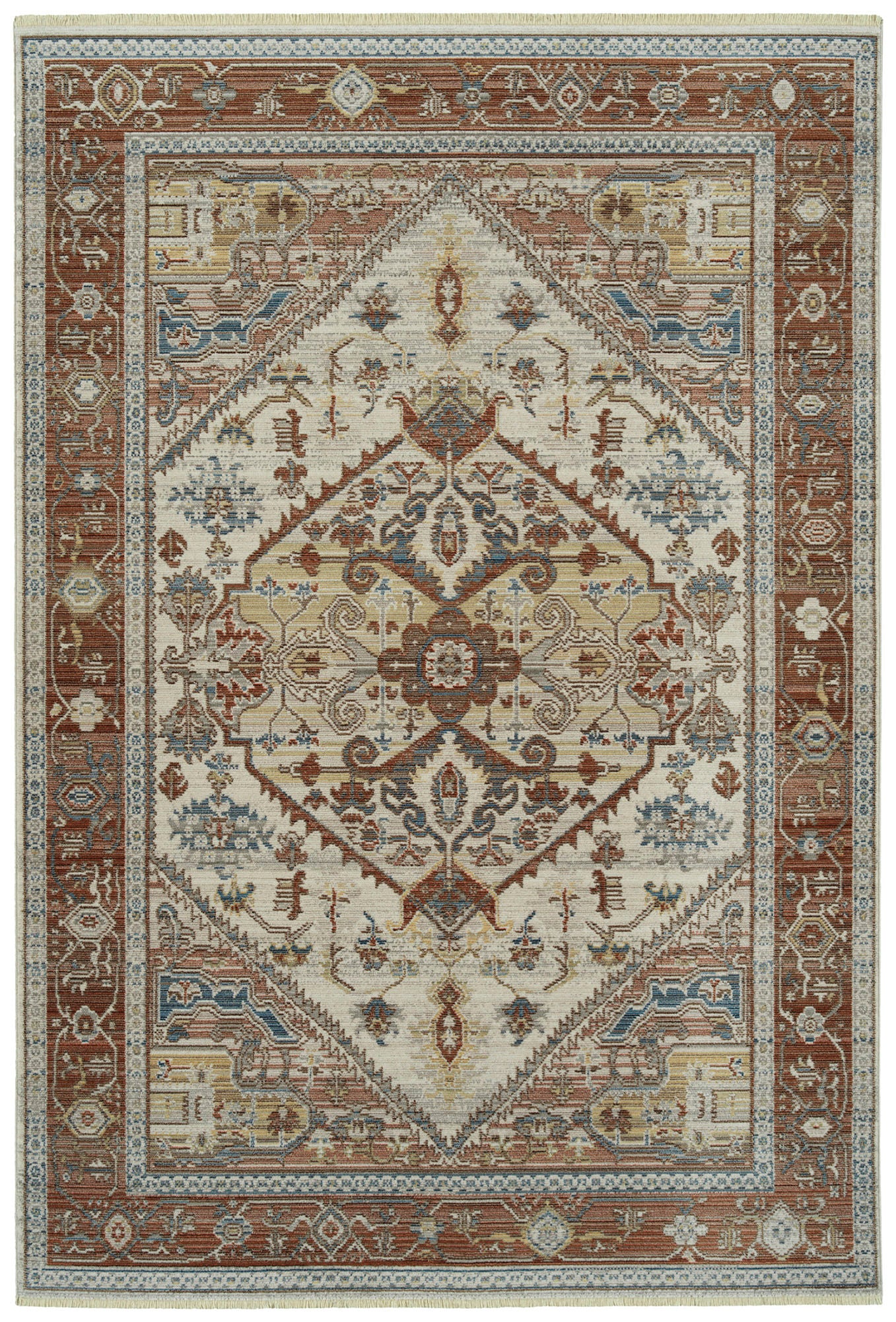 Kaleen Rila Collection Dark Brick Area Rug 9'6" x 13'