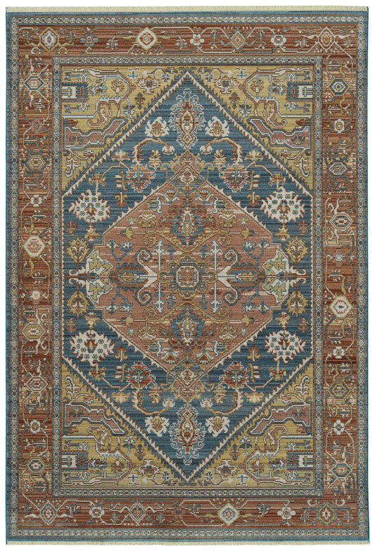 Kaleen Rila Collection Dark Blue Area Rug 9'6" x 13'