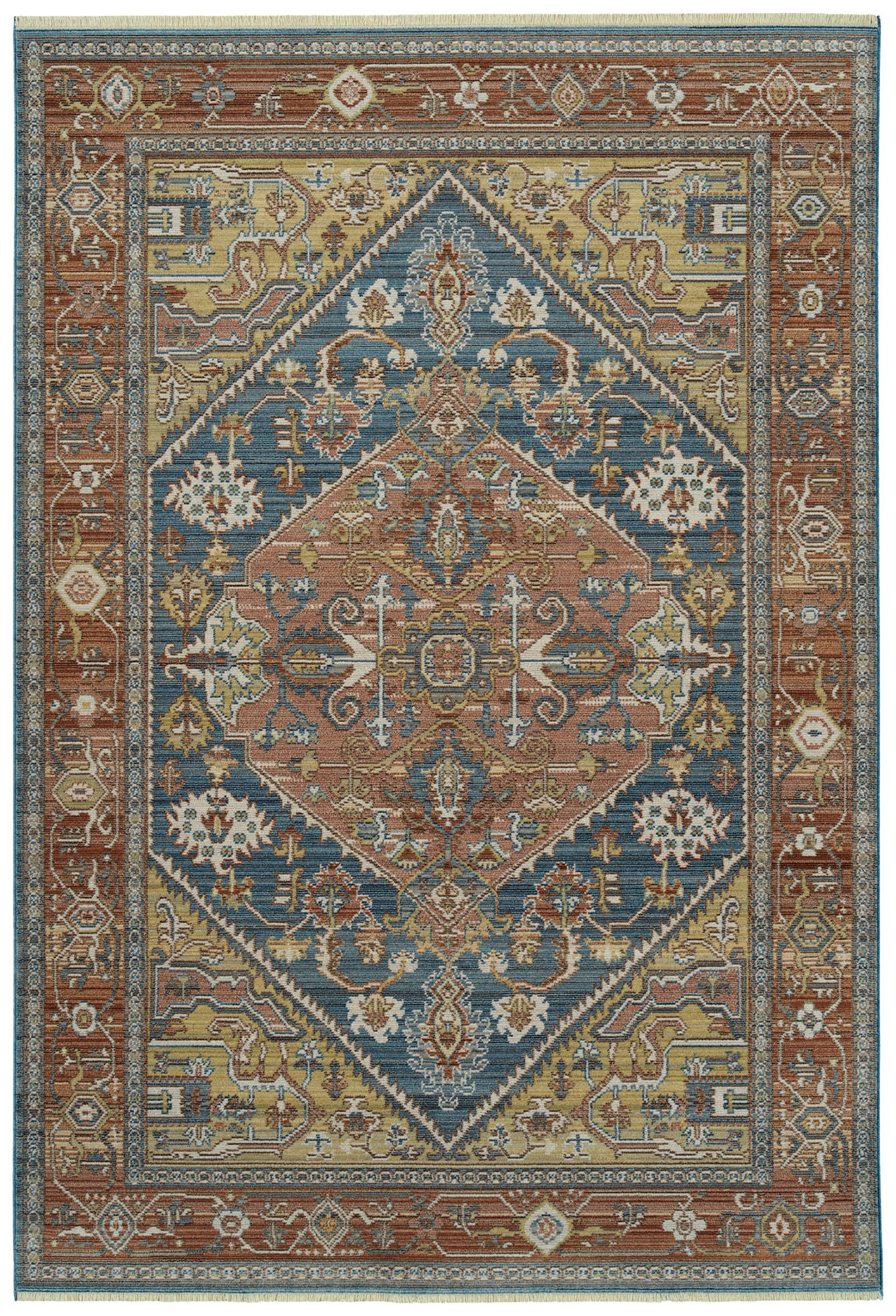 Kaleen Rila Collection Dark Blue Throw Rug 18" x 18"