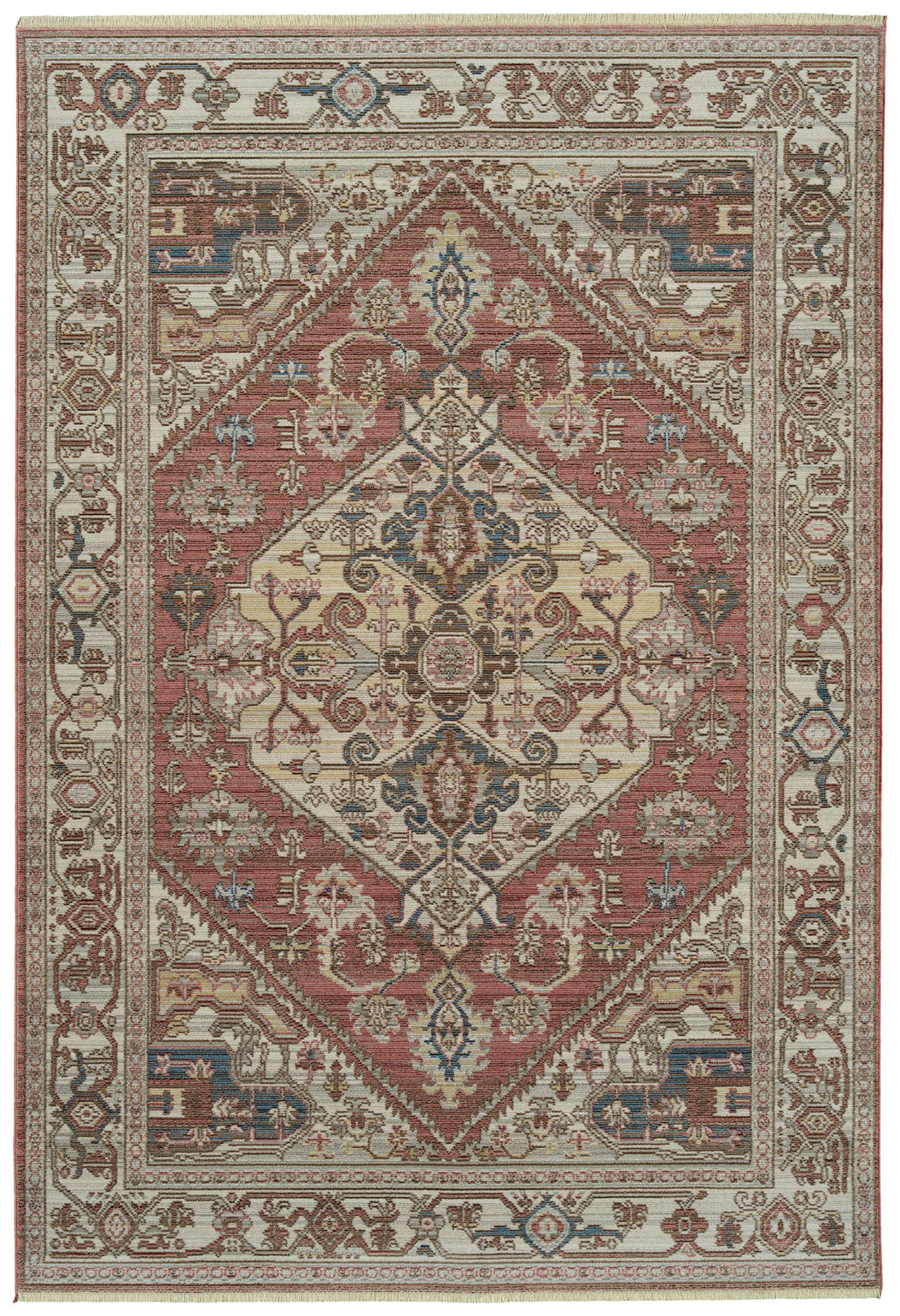 Kaleen Rila Collection Dark Rose Area Rug 5'6" x 7'9"