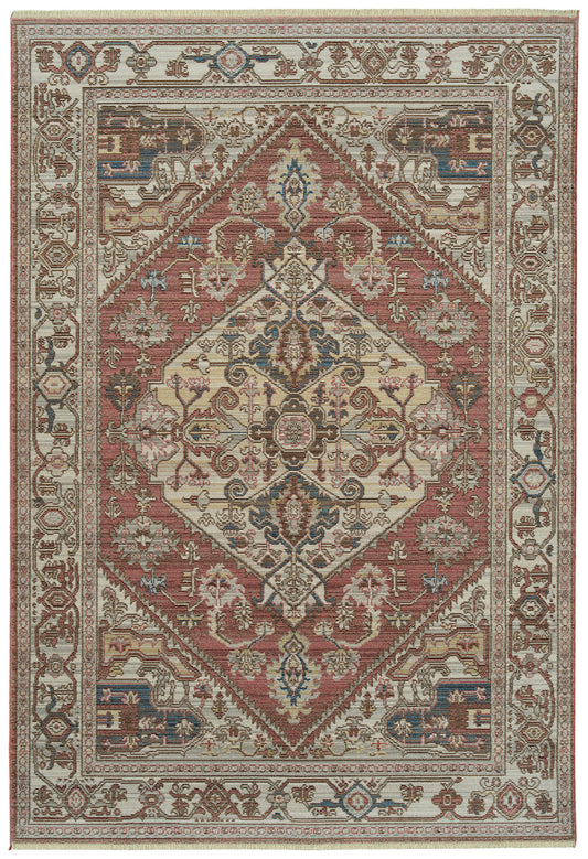 Kaleen Rila Collection Dark Rose Area Rug 5'6" x 7'9"