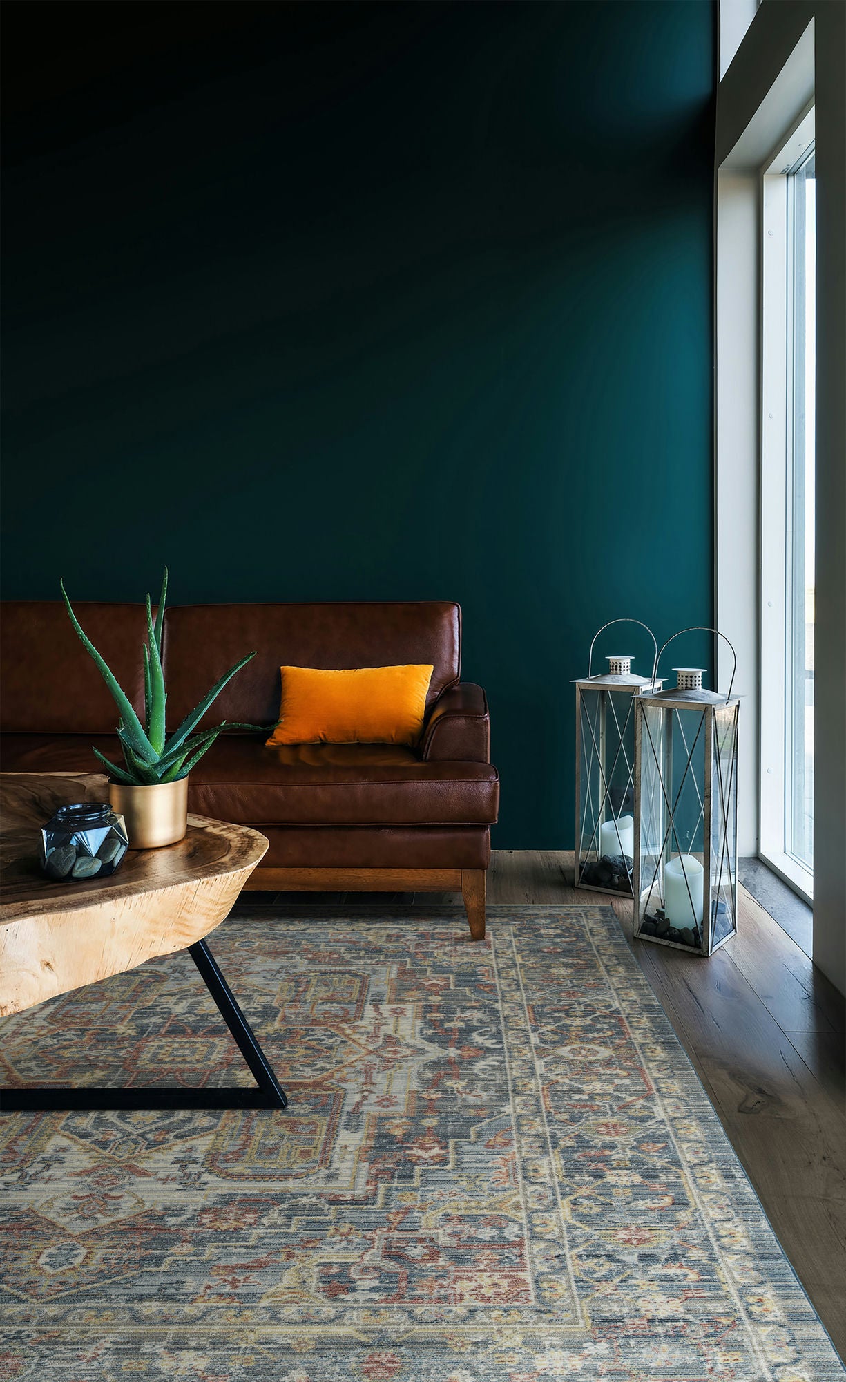 Kaleen Rila Collection Dark Multi Area Rug 5'6" x 7'9"