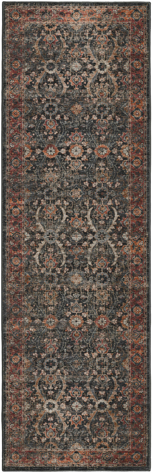 Jericho JC1 Charcoal 2'6" x 12' Runner Rug