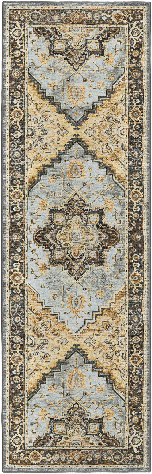 Jericho JC2 Pewter 2'6" x 12' Runner Rug