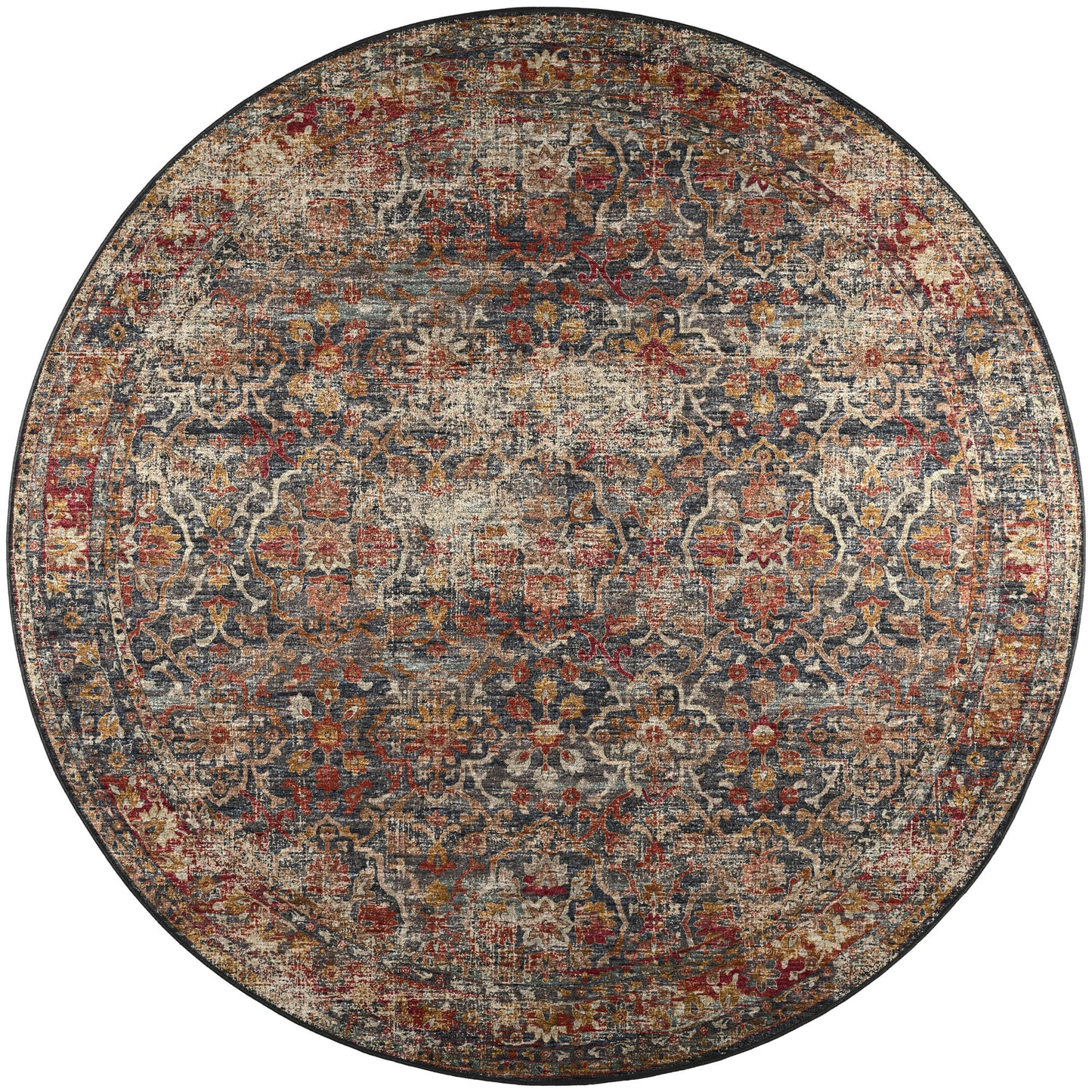 Jericho JC3 Charcoal 4' x 4' Round Rug