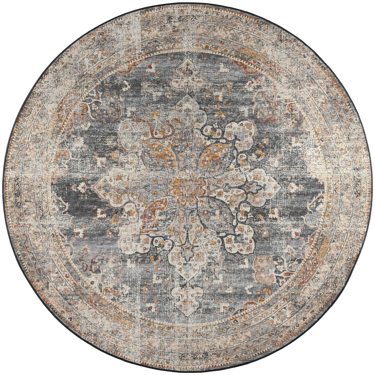 Jericho JC6 Charcoal 8' x 8' Round Rug