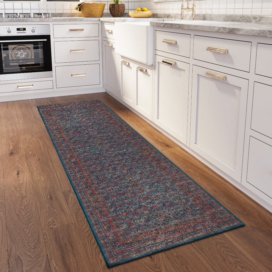 Jericho JC7 Navy 2'6" x 12' Runner Rug